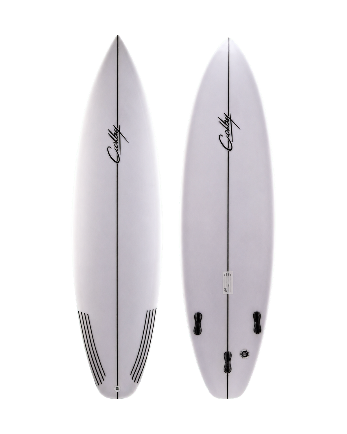 The N8 Star surfboard deck and underside