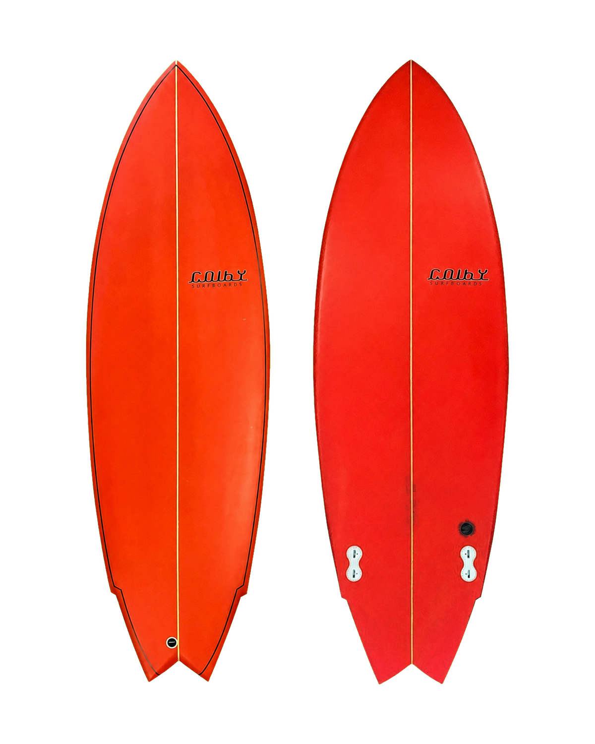 Pro Twin surfboard deck and underside