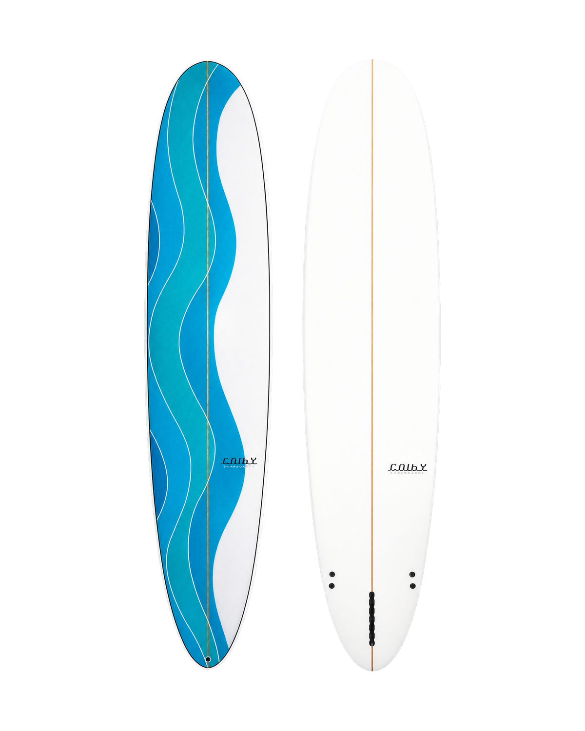 Sea Bird surfboard deck and underside