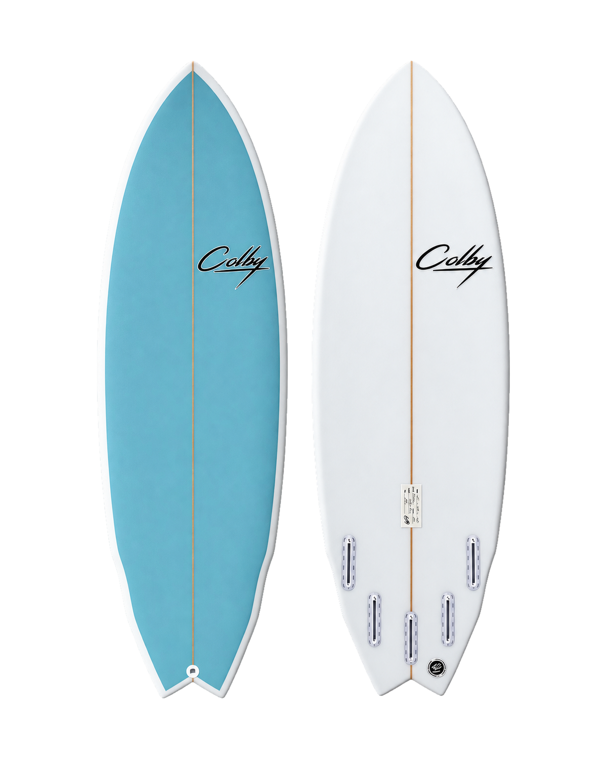 Supa Fish surfboard deck and underside