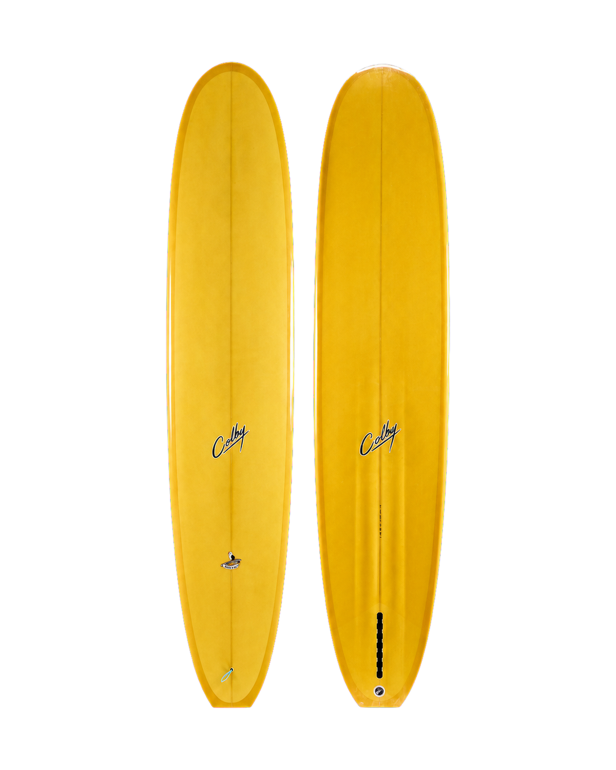 Tick Bird surfboard deck and underside